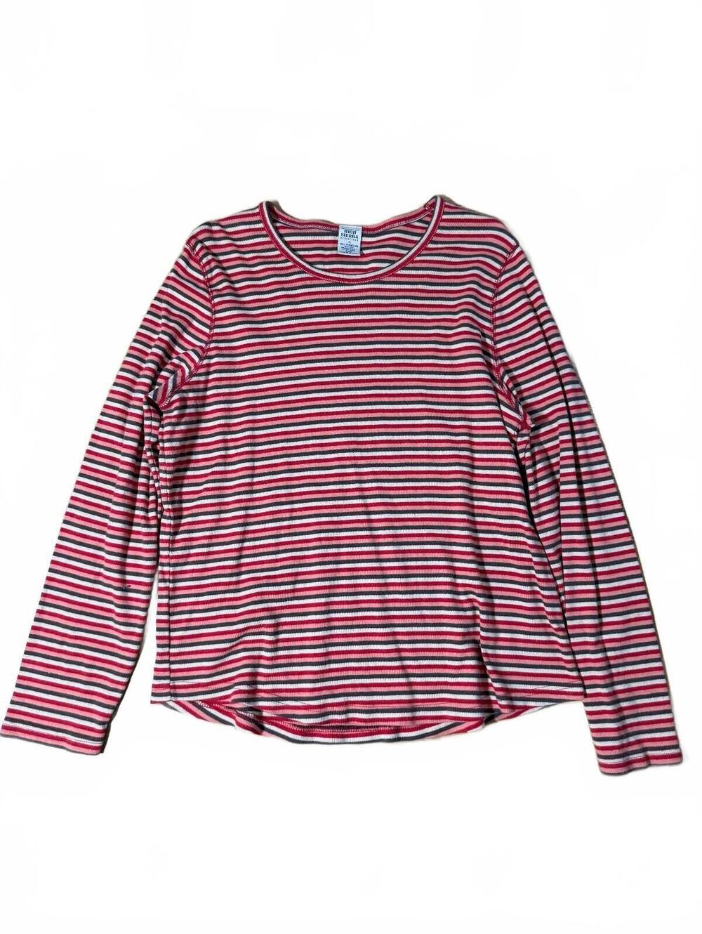 High Sierra 2000s Granola Girl Boho Stripped Cotton Long Sleeve Shirt Size XL